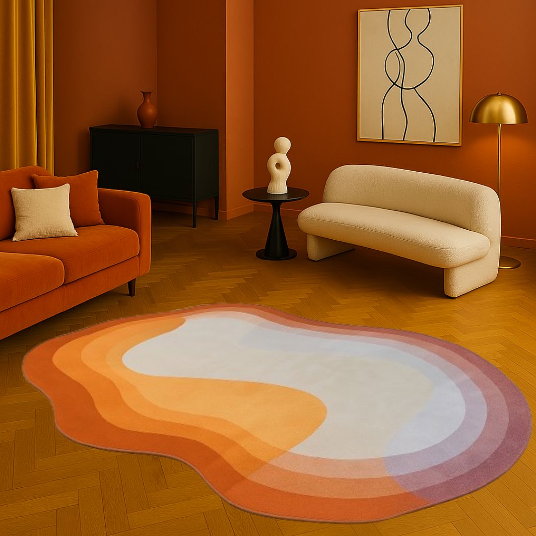 Tapete Decorativo Orgânico Abstrato Irregular para Sala - Warm Tones - Decors