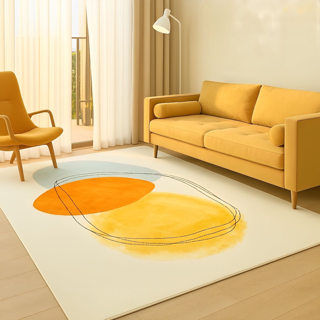 Tapete Decorativo Orgânico Retangular - Mixture Orange - Decors