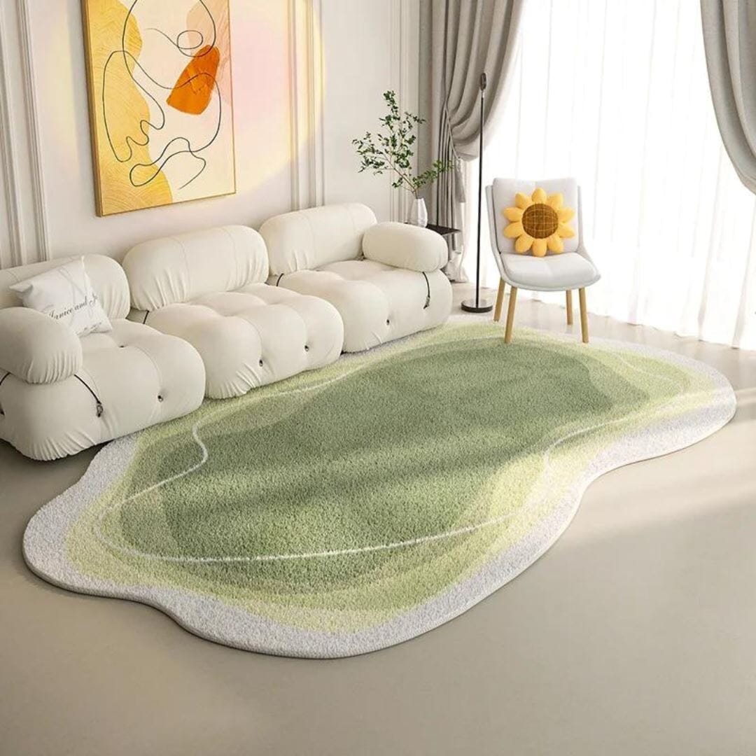 Tapete Decorativo Orgânico Abstrato Irregular para Sala - Wave Green