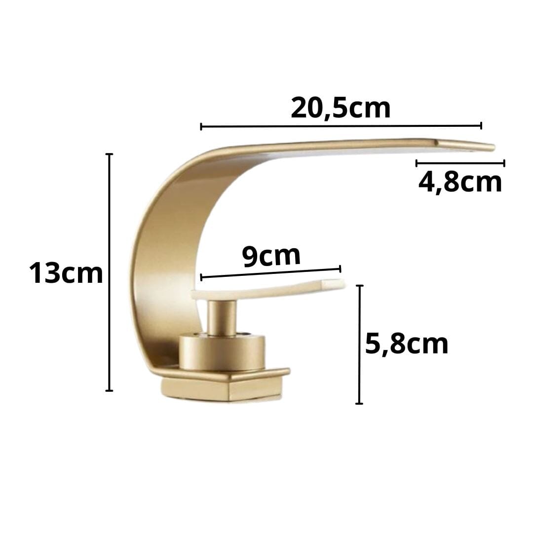 Torneira Clássica Golden Arc para Cuba Banheiro e Lavabo