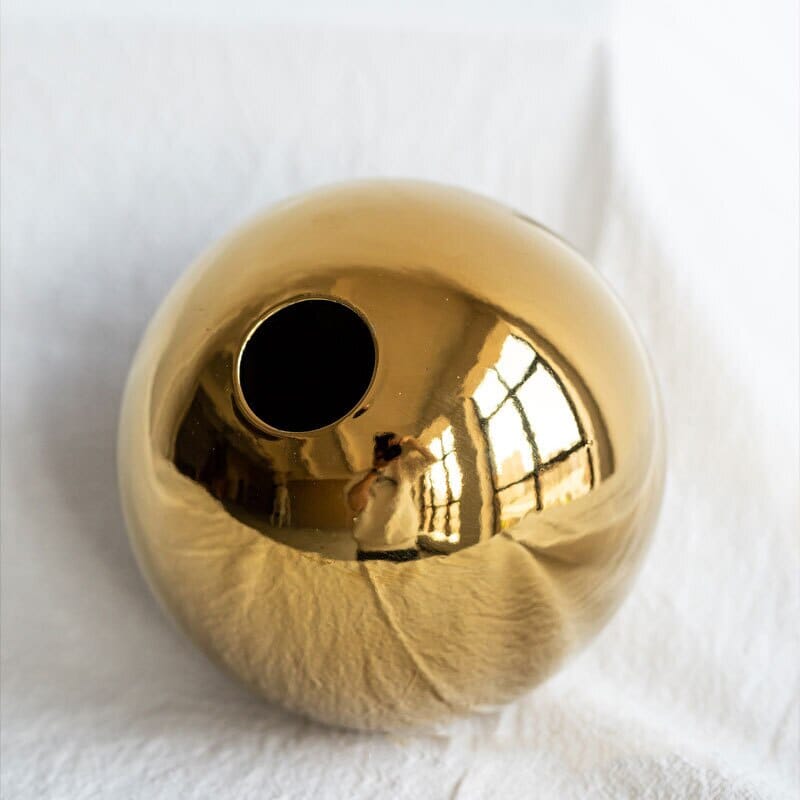 Vaso de Esfera Dourado em Cerâmica - Decors