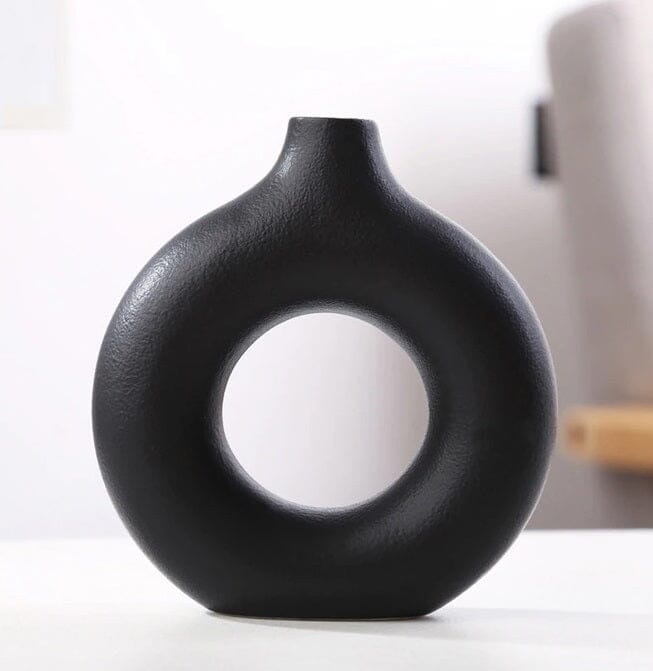 Vaso Decorativo Donut Nórdico Circular em Cerâmica - Decors