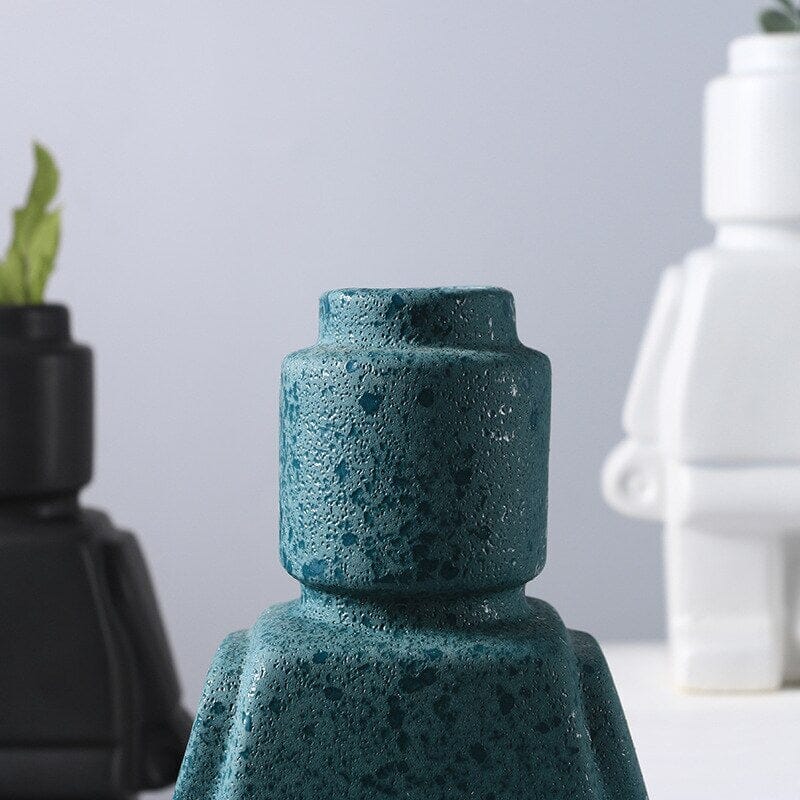 Vaso Decorativo Robô Nórdico em Cerâmica - Decors