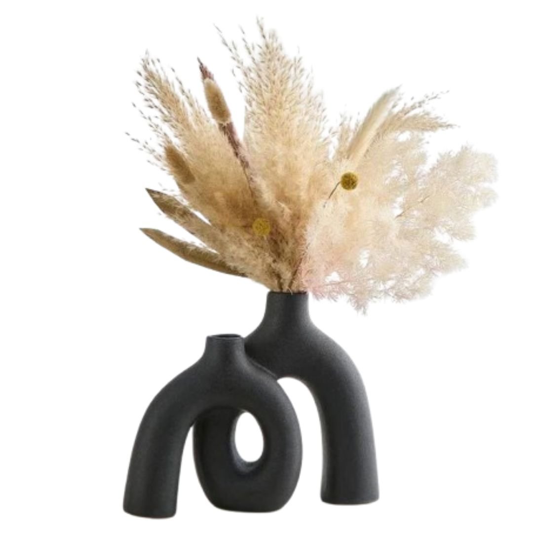 Vaso Duplo Toils Boho de Cerâmica - Decors