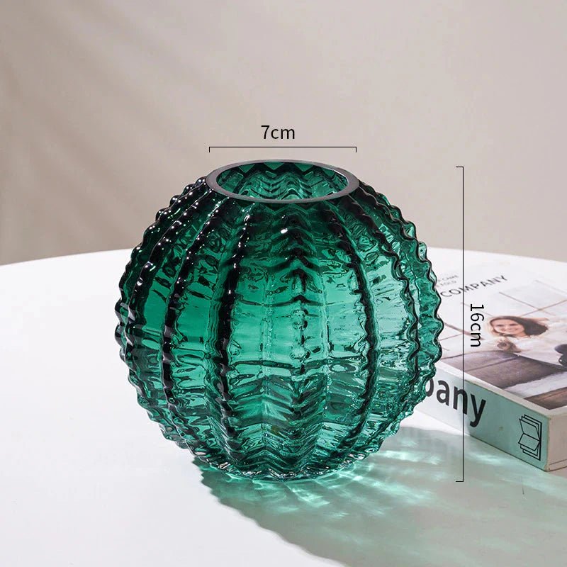 Vaso Luxuoso de Vidro Cactus Minimalista - Decors