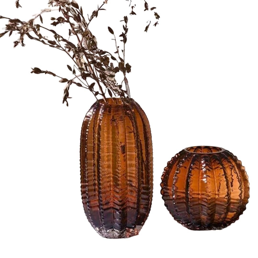 Vaso Luxuoso de Vidro Cactus Minimalista - Decors