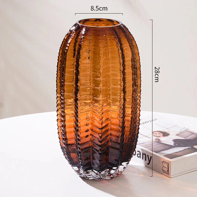 Vaso Luxuoso de Vidro Cactus Minimalista - Decors