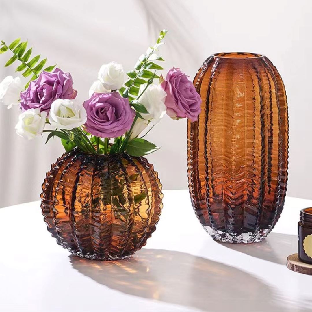 Vaso Luxuoso de Vidro Cactus Minimalista - Decors