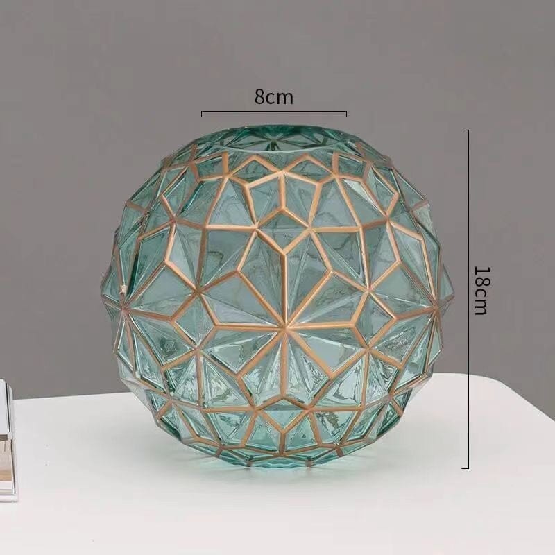 Vaso Luxuoso Geométrico de Vidro Minimalista - Decors