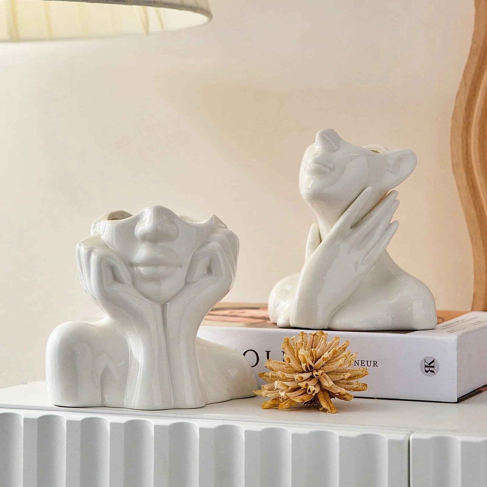 Vaso Nórdico Contemporâneo Delicada em Cerâmica - Decors