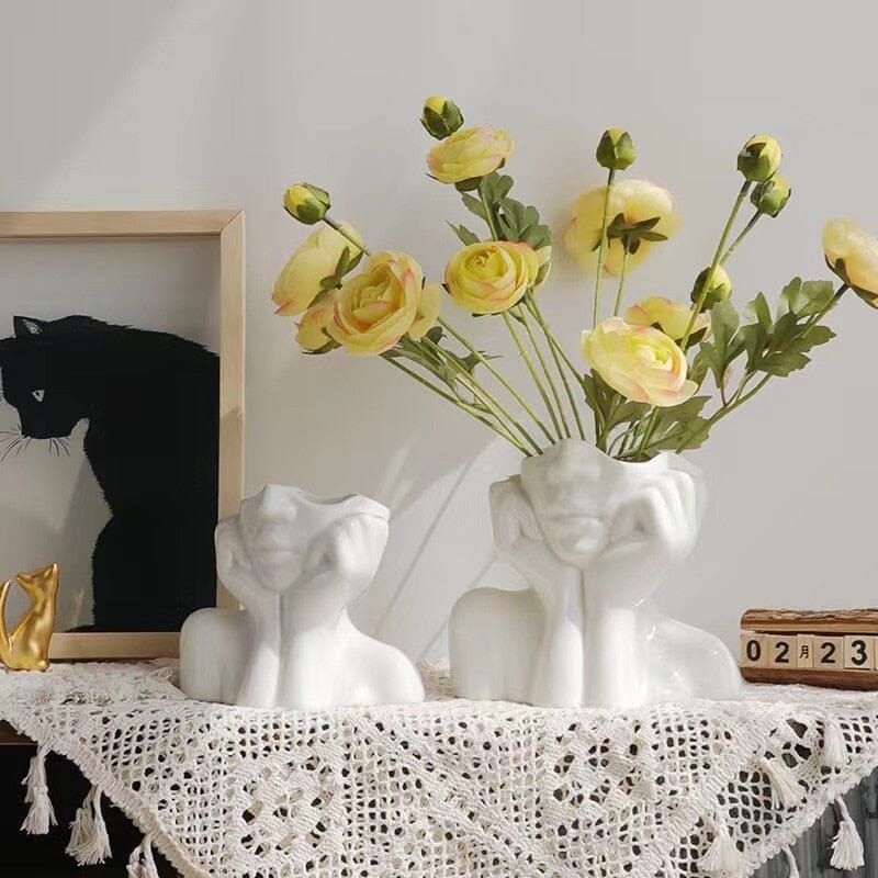 Vaso Nórdico Contemporâneo Delicada em Cerâmica - Decors